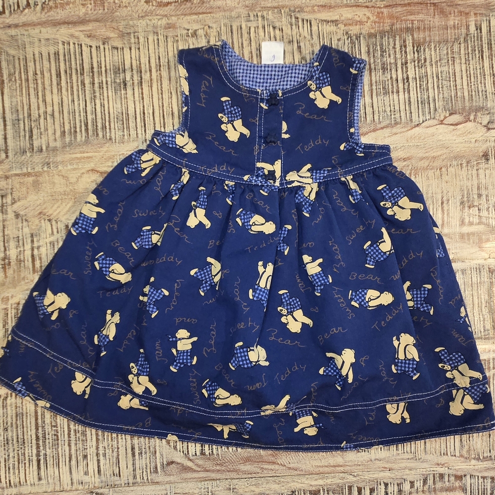 Blue Tan Pleated Sleeveless Sundress